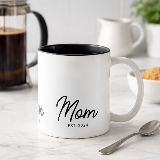 Mama neu gegründet Geschenk für Mama Zweifarbige Tasse (Von Creator hochgeladen)