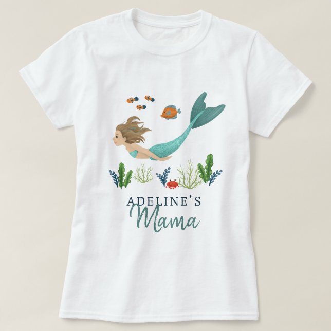 Mama Niedlich & magisch Untermeer Meerjungfrau Mam T-Shirt (Design vorne)