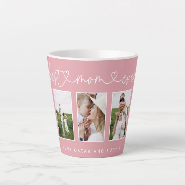 Mama niedlich moderne Drehbuch Multi-Foto-Geschenk Milchtasse (Vorderseite)