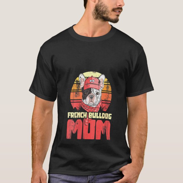 Mama Niedliche Haustiere Tierhunde Französisch Bul T-Shirt (Vorderseite)