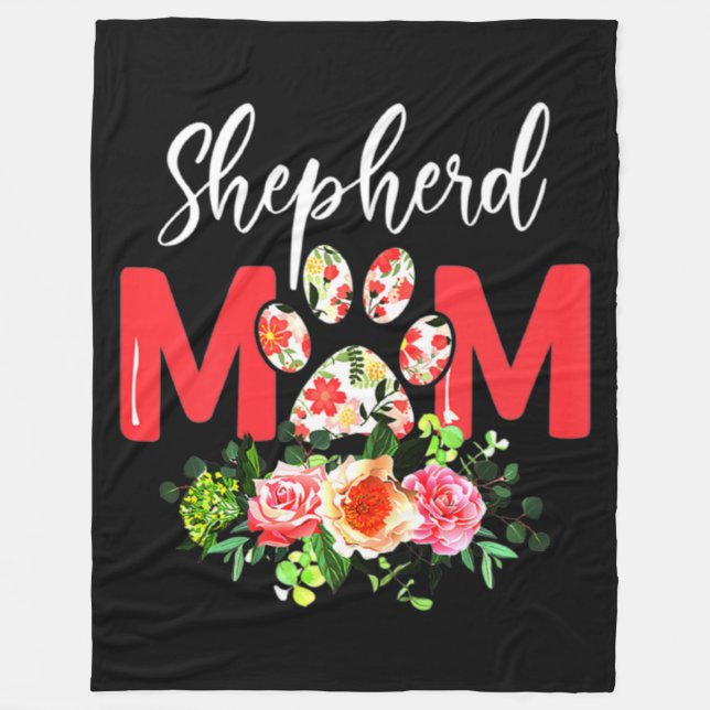 Mama Niedlicher Deutscher Schäferhund Fleecedecke (Vorderseite)