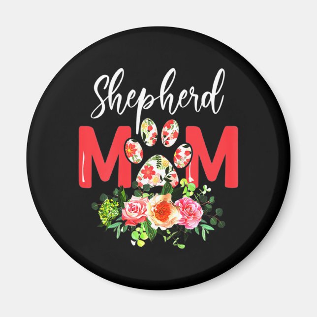 Mama Niedlicher Deutscher Schäferhund Magnet (Vorne)