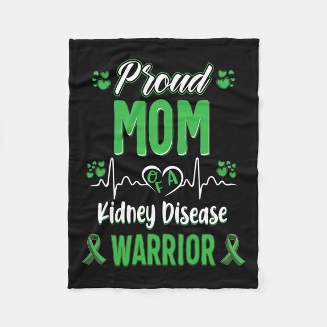 Mama Nierenerkrankung Warrior Awareness Ribbon Gre Fleecedecke (Vorderseite)