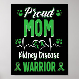 Mama Nierenerkrankung Warrior Awareness Ribbon Gre Poster