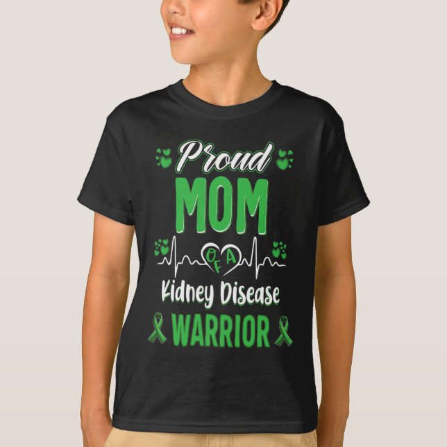 Mama Nierenerkrankung Warrior Awareness Ribbon Gre T-Shirt (Vorderseite)