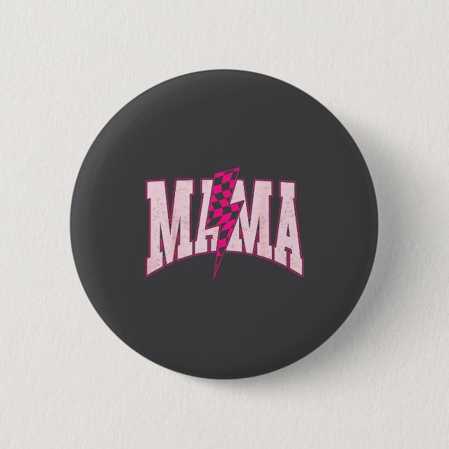 Mama Nk Blitz Checkered Mutter Frauen Muttertag Button (Vorderseite)