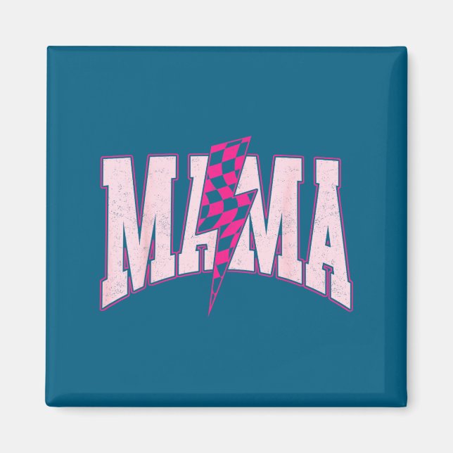Mama Nk Blitz Checkered Mutter Frauen Muttertag Magnet (Vorne)
