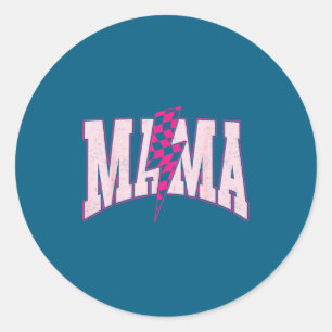 Mama Nk Blitz Checkered Mutter Frauen Muttertag Runder Aufkleber