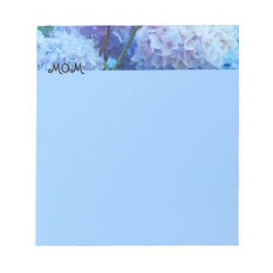 MAMA Notebook Blue Hydrangea Blume Personalisiert Notizblock