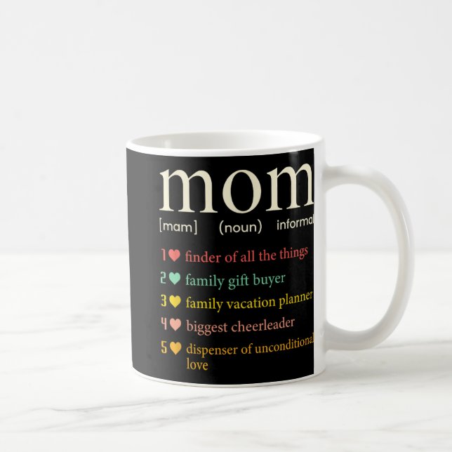 Mama Noun Definition Funny Mama Mütter Tag Kaffeetasse (Rechts)