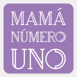Mamá Número Uno Moderner geometrischer Schriftart  Quadratischer Aufkleber