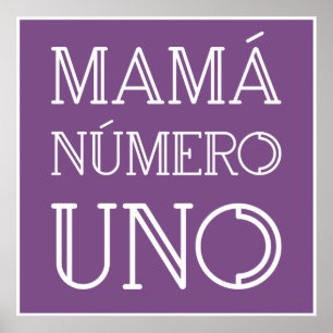 Mama Nummer Eins Trendy Typografie auf Lila Poster