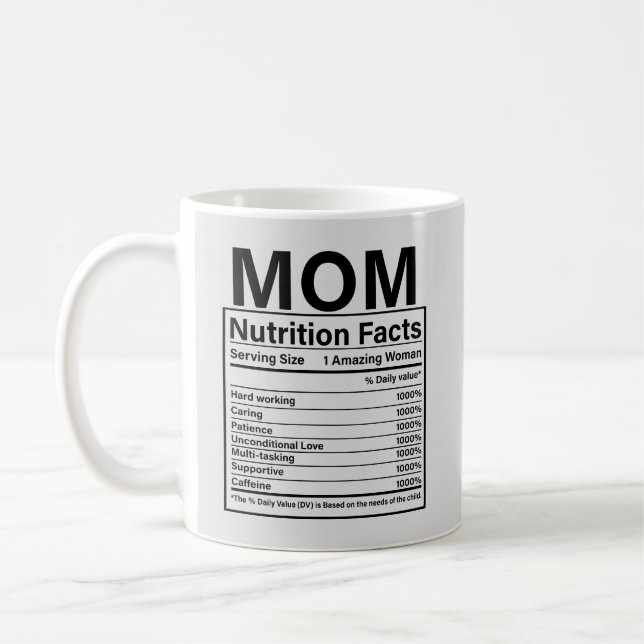 Mama Nutrition Fakten Custom Kaffeetasse (Links)