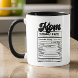 Mama Nutrition Fakten Moderne Schwarz-Weiß-Funny Tasse<br><div class="desc">Dieses einfache und moderne Design besteht aus san Serif und spielerischer Schriftzypografie.</div>