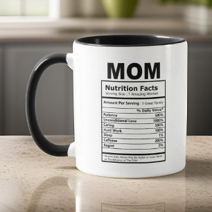 Mama Nutrition Fakten Moderne Schwarz-Weiß-Funny Tasse