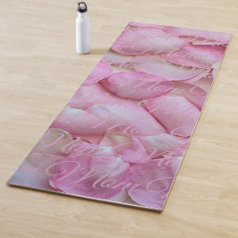 Mama oder Ihr Name, rosa Rosenblätter zwei Seiten Yogamatte
