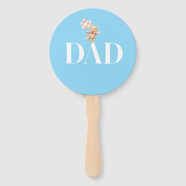 Mama oder Papa? Baby Shower Handfächer-Spiel Fächer (Vorderseite)