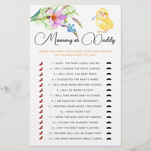 Mama oder Papa Duschgame (Vorderseite)