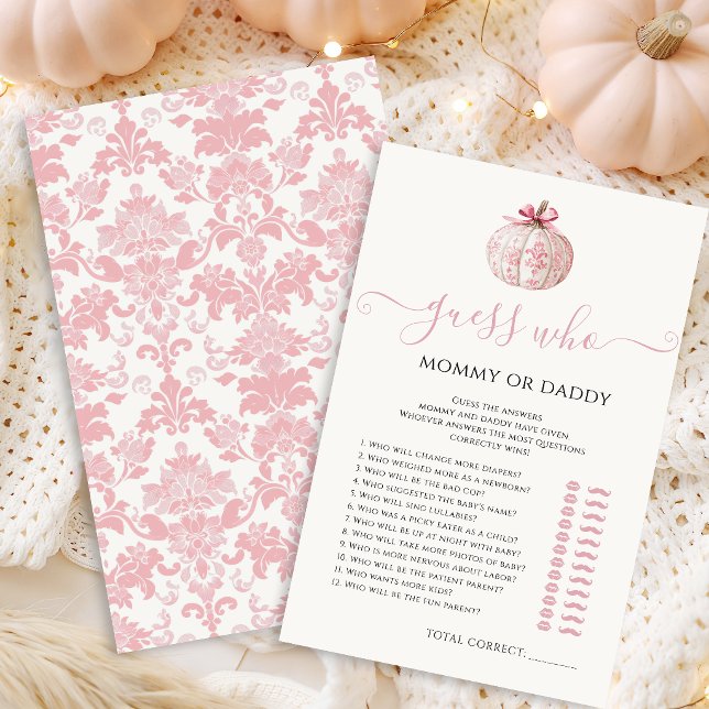 Mama oder Papa Pinker Kürbis Mädchen Baby Shower S (Von Creator hochgeladen)
