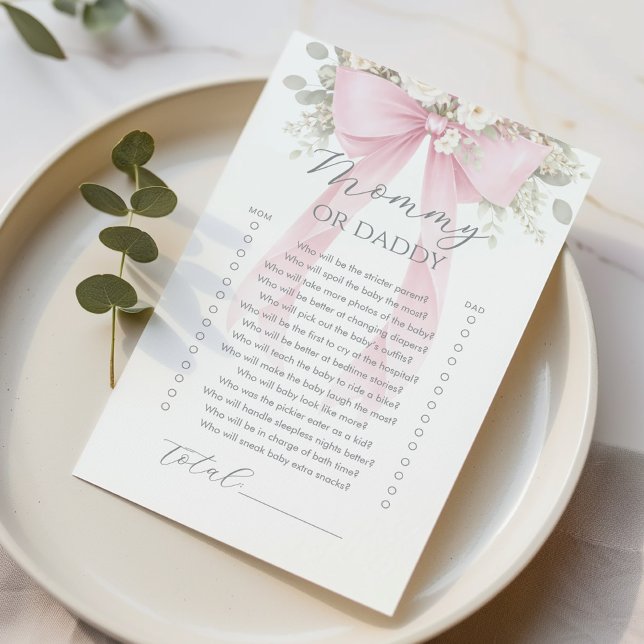 Mama oder Papa Rosa Blumen-Schleife Baby Shower Sp (Von Creator hochgeladen)