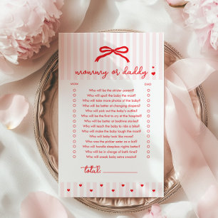 Mama oder Papa Roter Schleife Coquette Babyparty-S