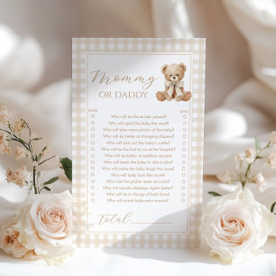 Mama oder Papa Teddybär Baby Shower Spiel
