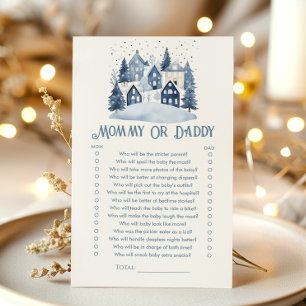 Mama oder Papa Weihnachtsdorf Baby Shower Spiel