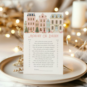 Mama oder Papa Weihnachtsdorf Babyparty-Spiel
