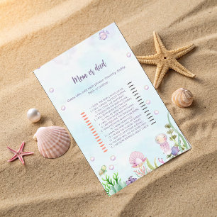 Mama- oder Vater-Spielkarte - Pearls Kinderdusche