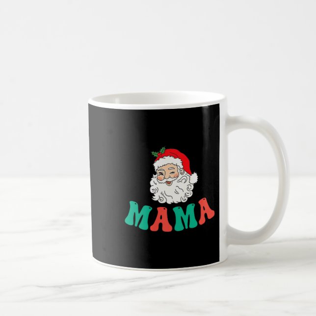 Mama Of 1st Birthday Pajamas Christmas Santa Match Kaffeetasse (Rechts)