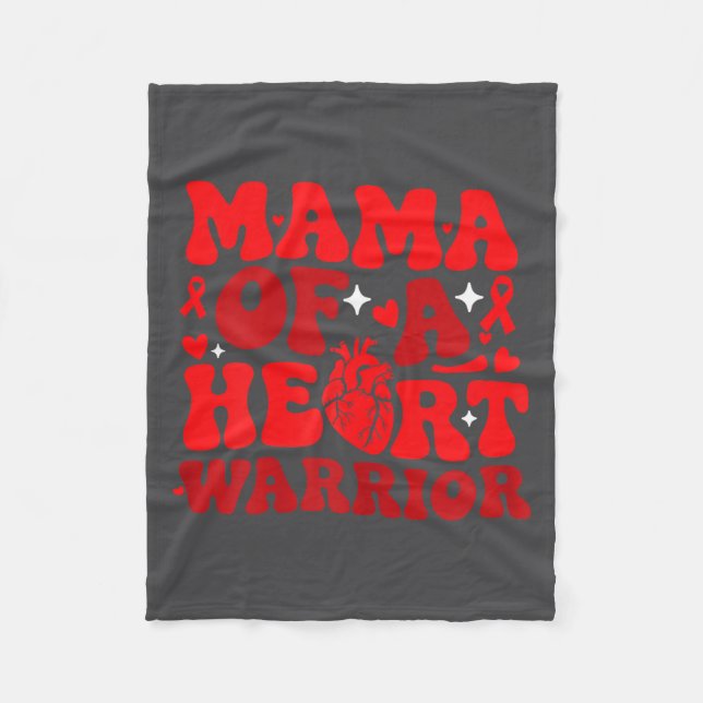 Mama Of A Heart Warrior Chd Awareness Heart Diseas Fleecedecke (Vorderseite)