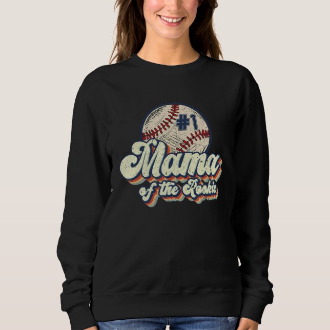 Mama Of Rookie Baseball Mom Softball Players Mothe Sweatshirt (Vorderseite)
