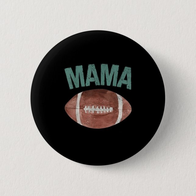 Mama Of The 1 Year Old Football 1st Year Down Birt Button (Vorderseite)