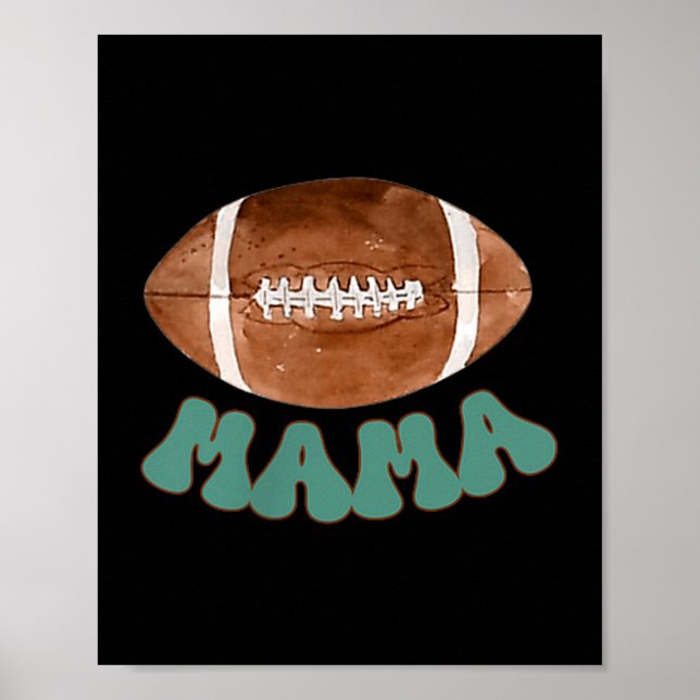 Mama Of The 1 Year Old Football Birthday Boy Famil Poster (Vorne)