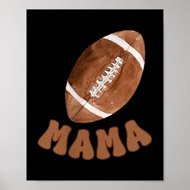 Mama Of The 1 Year Old Football First Birthday Boy Poster (Vorne)