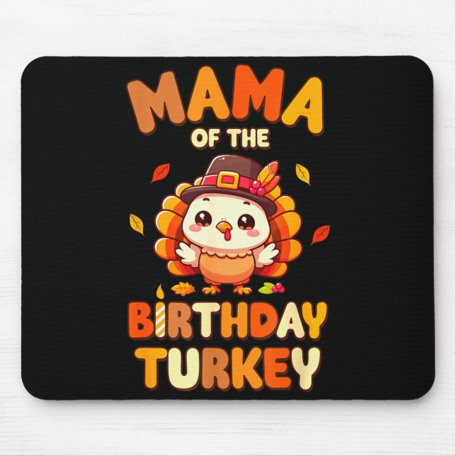 Mama Of The Birthday Turkey Family 1st Birthday Bo Mousepad (Vorne)