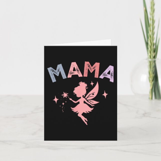 Mama Of The Little Fairy Birthday Girl Family Matc Karte (Vorderseite)