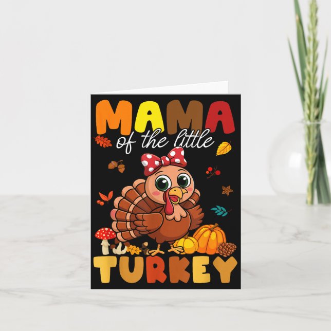 Mama Of The Little Turkey Thanksgiving Baby Shower Karte (Vorderseite)