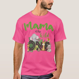 Mama of the Wild One Zoo Birthday Safari Dschungel T-Shirt