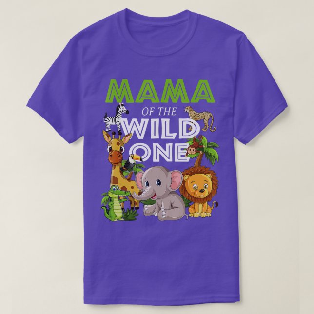Mama of the Wild One Zoo Birthday Safari Dschungel T-Shirt (Design vorne)
