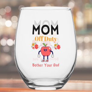 "Mama Off Duty"-Geschenk für Mami Weinglas Ohne Stiel