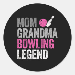 Mama Oma Bowling Legend Bowling Lover Mother Runder Aufkleber