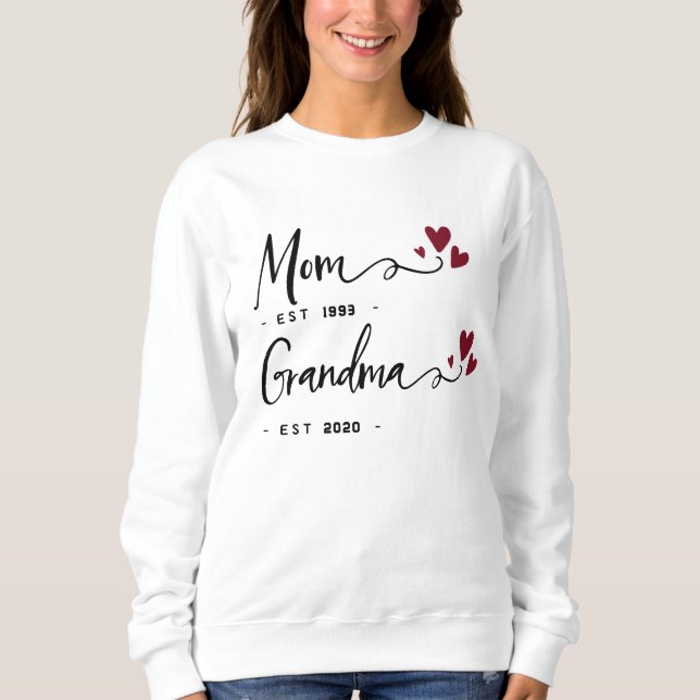 Mama Oma EST. Geschenk für Mama Personalisiert Sweatshirt (Vorderseite)