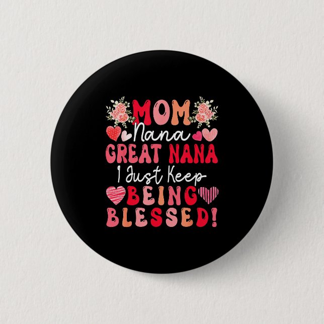 Mama Oma Great Oma bleib gesegnet Muttertag Button (Vorderseite)