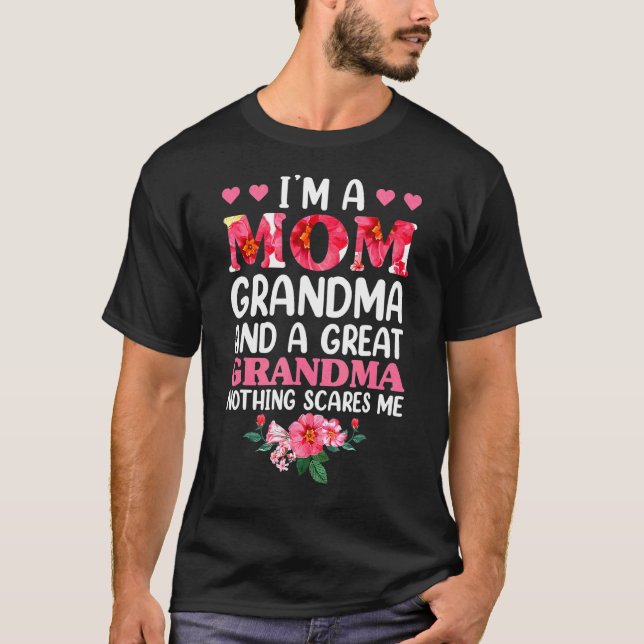 Mama Oma Große Oma Floral Frauen Mutter T-Shirt (Vorderseite)