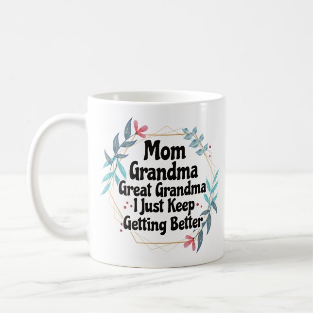 Mama Oma Großes Oma Behielt einfach, besser zu wer Kaffeetasse (Links)