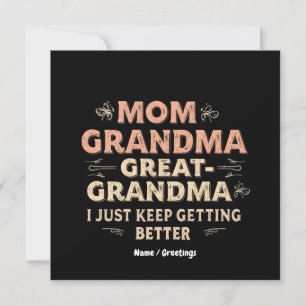 Mama, Oma, Großes Oma, ich Behielt, besser zu werd Einladung