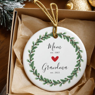 Mama Oma Jahr Ges. Keramik Ornament