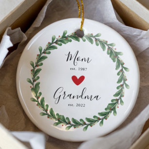 Mama Oma Year Est. Keramik Ornament