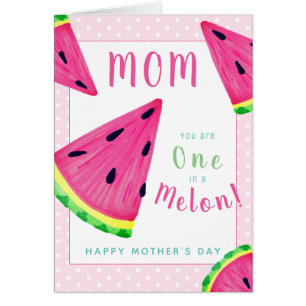 Mama One in a Melon Wassermelone Muttertagskarte